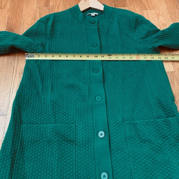 COS Size S Long Cardigan Green 3/4 Sleeves, Cotton Blend Machine Wash Excellent - Picture 6 of 10